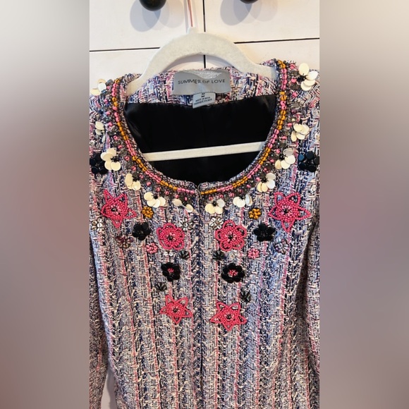 Anthropologie Embellished Tweed Blazer Floral
Beaded Jacket Boho chic - Picture 7 of 10
